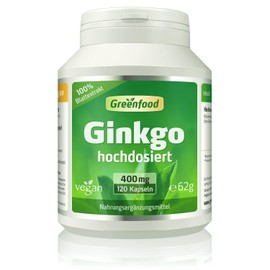 Greenfield – Ginkgo Biloba, 100% Vegan Leaf Extract 450mg, 120 Capsules – Extra Hochdosiert