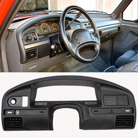G-PLUS Dashboard Dash Panel Bezel, Compatible with Ford F150 F250 F350 Super Duty 1992 1993 1994 1995 1996 1997 W/Gas Engine Dash Cover ABS Plastic Adhesive