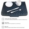 Silicone Dish Drying Mat featuring a Built-in Drain Lip, Heightened