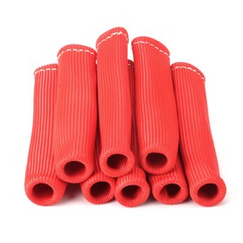 8pcs 2500°F Spark Plug Wire Heat Shield Car Spark Plug Wire Header Warp Boots Sleeve Protector Cover for HEI Ls1 Ls2 Sbc Bbc 350 454 Red