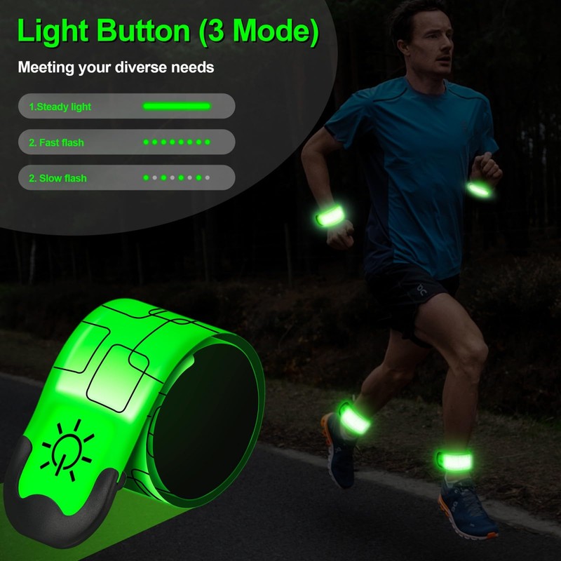 LED Armband Rechargeable, 2Pcs High Visibility Running Gear for Night