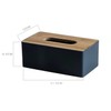 Tissue Box with Bamboo Wood Lid, Rectangular Tissue Dispenser Box,