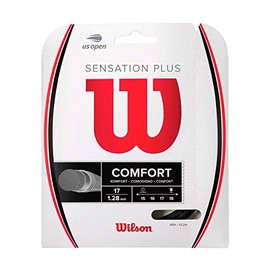 Wilson Sensation Plus 17 - Juego de Cuerdas de Tenis, Color Negro