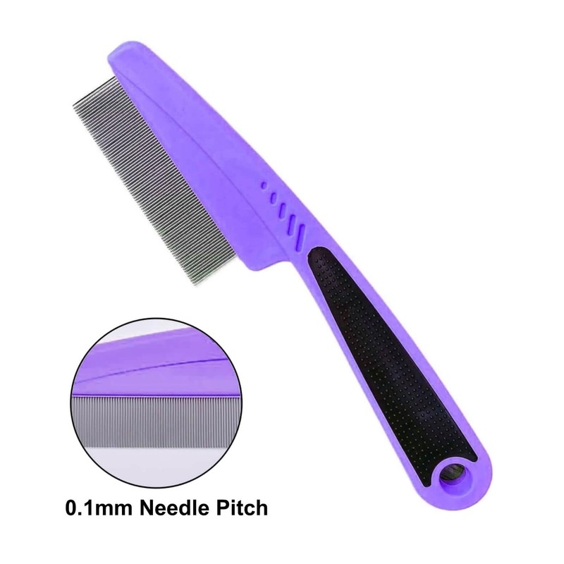 Yumflan Flea Comb with Rubber Handle, Flea and Tick Combs