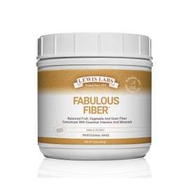 Lewis Labs Fabulous Fiber Powder Supplement | Delicious Quick Dissolve Daily Fiber Powder from Fruits, Vegetables & Grains | Professional Grade Vitamins Minerals Proudly Made in The USA | 16 Ounces