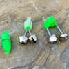 CRZQXOUR 15 PCS Silver Fishing Rod Bells Double Bell Green