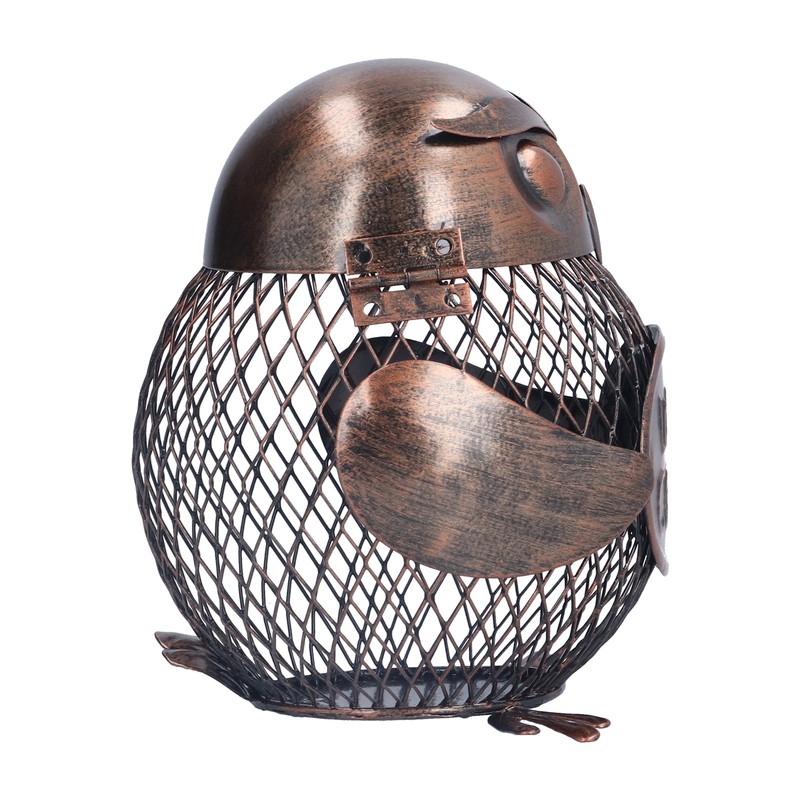 Art Wrought Iron Owl Storage Tank Metal Money Box Handicrafts