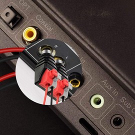 BfyBest 5pcs Speaker Phono RCA Male to 2 Screw Terminal Female Strip Audio Video Spring Press Type Balum Connector Adapter (RCA M/AV F)