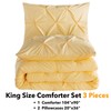 Andency Yellow Pinch Pleated Comforter King(104x90Inch), 3 Pieces (1 Pintuck