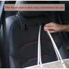 Qirc Car Hooks, 2 Pieces Leather Car Storage Organiser Bag