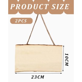 QLEUIFT 2 x Wood for Pyrography Wooden Sign for Hanging, Unfinished Blank Wooden Sign Door Sign with Engraving, Rectangular Hanging Wooden Sign with Jute Rope, Hanging Decorative Wooden Board, Wooden