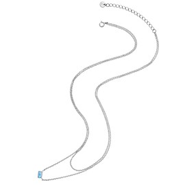 GLANZSTÜCKE MÜNCHEN Women's Necklace 925 Sterling Silver with Zirconia, Silver, Cubic Zirconia