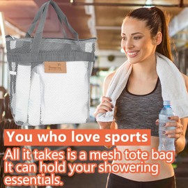 Rotema Mesh Shower Bag with Zipper, 11.8x9.8Inches, Unisex-Adults, Grey, 3pack