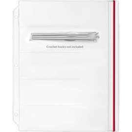 StoreSMART – Zipper Binder Page for Crochet Hooks, Five Pockets - 50-Pack - (DP600-5-HOOK-50)