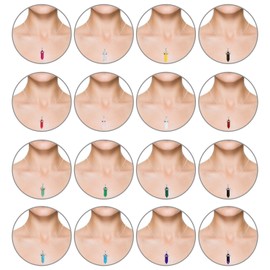 Lace Quartz Stone Hexagonal Shape Crystal Pendant Ball Gem Stone, 16 Pieces with Storage Bag, 16 Colours