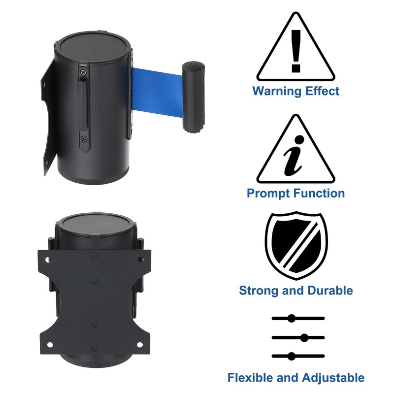 sourcing map Fixed Wall Mount Retractable Belt Barrier, 16.4 ft