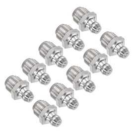 CoCud Nickel Plated Iron Straight Lube Nipple | G1/8 Thread 11mm Width | Hydraulic Lube Nipple - (Application: Replace Lost or Damaged Oil Nipples) Set of 10