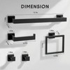 VELIMAX Mattle Black Towel Bar, SUS304 Stainless Steel Bathroom Hardware