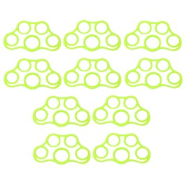 10Pcs Finger Exerciser 6.6LB Green Soft Flexible Silicone Portable Skin Friendly Finger Stretcher for Recovery Workout