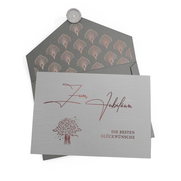 Joli Coon Anniversary Congratulations Folding Card with Envelope and Wax