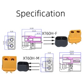 QIAN ZI QIU 10Pair XT60H (XT60 Uograde) Male Female Bullet Connectors Plugs for RC Lipo Battery Rc Drone Airplane Accessories XT60 Connectors Plugs