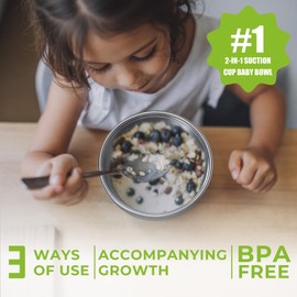 OKAY ORANGE Non-Toxic Toddler Bowls with Non-Slip Base | Stainless Steel Baby Bowls for Kids | 5 Inch BPA-Free Dishwasher Safe Bowls | Mess-Free Feeding Supplies | 1-Pack Set