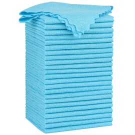 Orighty Cleaning Cloths 12x12 inch, Pack of 24, Highly Absorbent Microfiber Cleaning Supplies, Lint Free Cloths for Multiple-use, Powerful Cleaning Rags for House, Kitchen, Car Care (Blue)