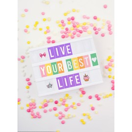 Purple Cinema Light Box with 312 Letters, Emojis & 3 Markers - Led Light Box sign for Home & Purple Bedroom Decor for Girls - Light Up Letter Board - Best Gift Idea for Girls on Christmas or Birthday