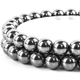 Anjpuy 8MM Natural Stone Beads Round Loose Beads Gemstone for Jewelry Making with Crystal Stretch Cord (Terahertz,48PCS)