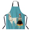 BGBDEIA Llama Alpaca and Knitting Peruvian Woman Apron Adjustable Neck