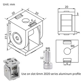 BLCCLOY 4 Sets Black 2020 Aluminum Extrusion Pivot Hinge Swivel Degree Angle Bracket with Handle for 20 Series 20/20 2040 V T Slot Extruded Aluminum Profile Hardware Connector