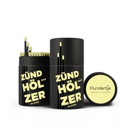 Flundertje Designer Matches Coloured Matches in Stylish Cardboard Box (Yellow)