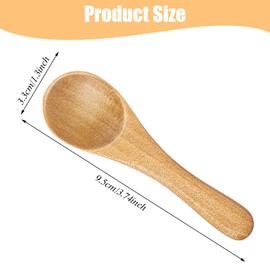6 Pcs Small Wooden Spoons 3.9 Inch Mini Wooden Spoon Little Wooden Teaspoons for Canisters Kitchen Cooking Seasoning Oil Coffee Tea Sugar Condiments Spices Ice Cream Salts