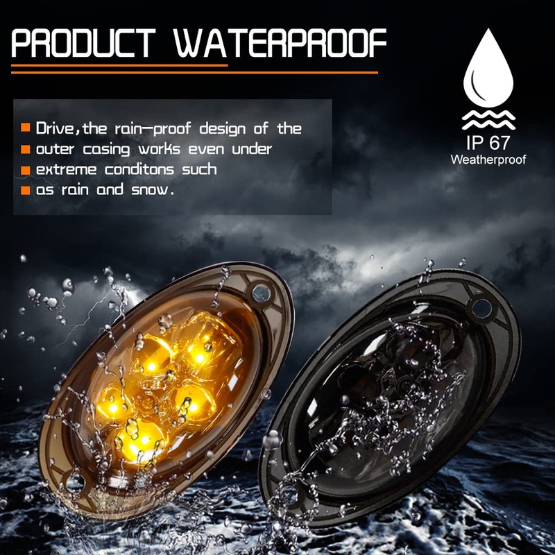 Tonsya Lente ahumada LED compatible con luces intermitentes laterales delanteras