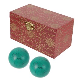 Baluue 2pcs Turquoise Hand Massage Balls for Acupoint Relief Portable Leisure Spheres for Stress Relief and Hand Health for Elderly and Relaxation