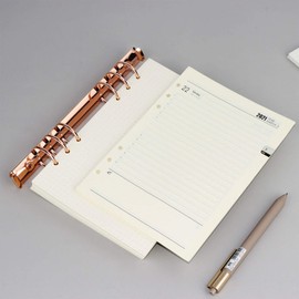 Multibey A5 6-Ring Rose Gold Binder Ring Mechanisms 2Pcs, Round Ring Binding Spines Combs Replacement for A5 Loose Leaf Notebook (A5-30mm Ring Diameter, Rose Gold)