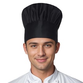 Duogoo Chef Hat Adult Adjustable Baker Hat Kitchen Cooking BBQ Grill Chef Cap for Men Women Kids, Black