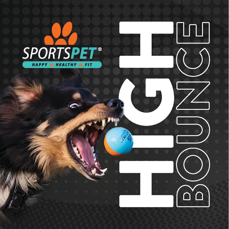SPORTSPET High Bounce Natural Rubber Dog Balls (6 Pack High