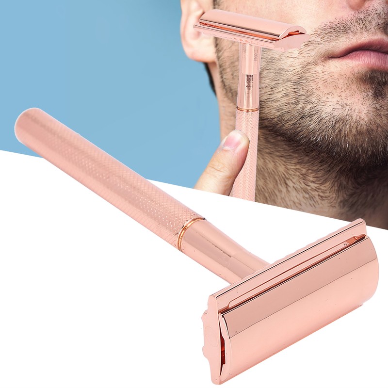 Men Manual Razor Zinc Alloy NonSlip CloseFitting DoubleSided Blade Shaving