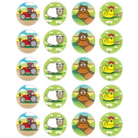 eMKay® Pack of 20 Farm Animal Bouncy Balls – Jet Balls (3.3cm) – 4 Assorted Designs – Party Bag Toys, Bulk Loot Bag Fillers & Fun Stress Relievers for Kids