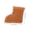 BUGUUYO 1pc Imitation Hand-Woven Rattan Flower Basket Shoe Shaped Storage