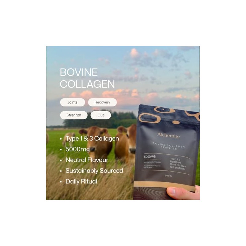 Bovine Collagen Powder 200g, Hydrolysed Grass Fed Collagen Peptides Type