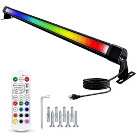 RGB Wall Washer Light Bar, 72W RGB Color Changing Landscape Wall Wash Lights, 47.2 Inch 120V Dimmable Stage RGB LED Light Bar for Hotel,Building,Christmas Garden Lighting