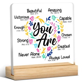 Christian Gifts for Women, Religious Gifts for Women, Inspirational Acrylic Sign, Birthday, Christmas Gift Ideas, Home Office Decoration Gift for Desk Table Shelf 4 x 4 Inches