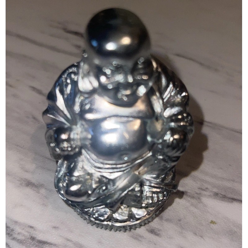 Real 999 Fine Silver Statue 2.36 inch HBuddha Carry Yuanbao