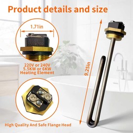 2 Pack HE 55220 Titanium Water Heater Element, Screw in 5.5KW 220V Replacement Part. Compatible with for Ecosmart ECO POU 6 ECO 8 ECO 11 Smart Electric Tankless Water Heater Heating Element