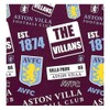 AVFC Double Duvet Football Club Patch Bedding Cover Set, Multicoloured,
