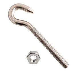 M10 Schraubhaken 304 Edelstahl, Ring Schraube mit Mutter Hakenschraube Haken mit Gewinde für Wandhaken, Deckenhaken, Wandhaken, Haken Decke, 5 Stück