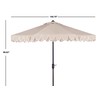 Safavieh PAT8006C Outdoor Collection Elegant Valance Auto Tilt Umbrella, 9',