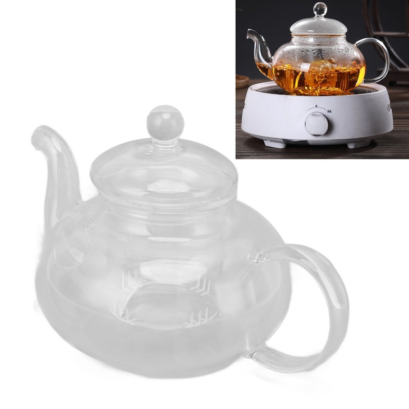680ml Glass Teapot with Filter Heat Resistance Transparent Tea Kettle